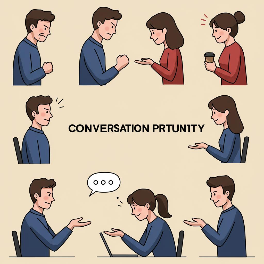 상호 존중을 기반으로 한 대화를 묘사한 일러스트