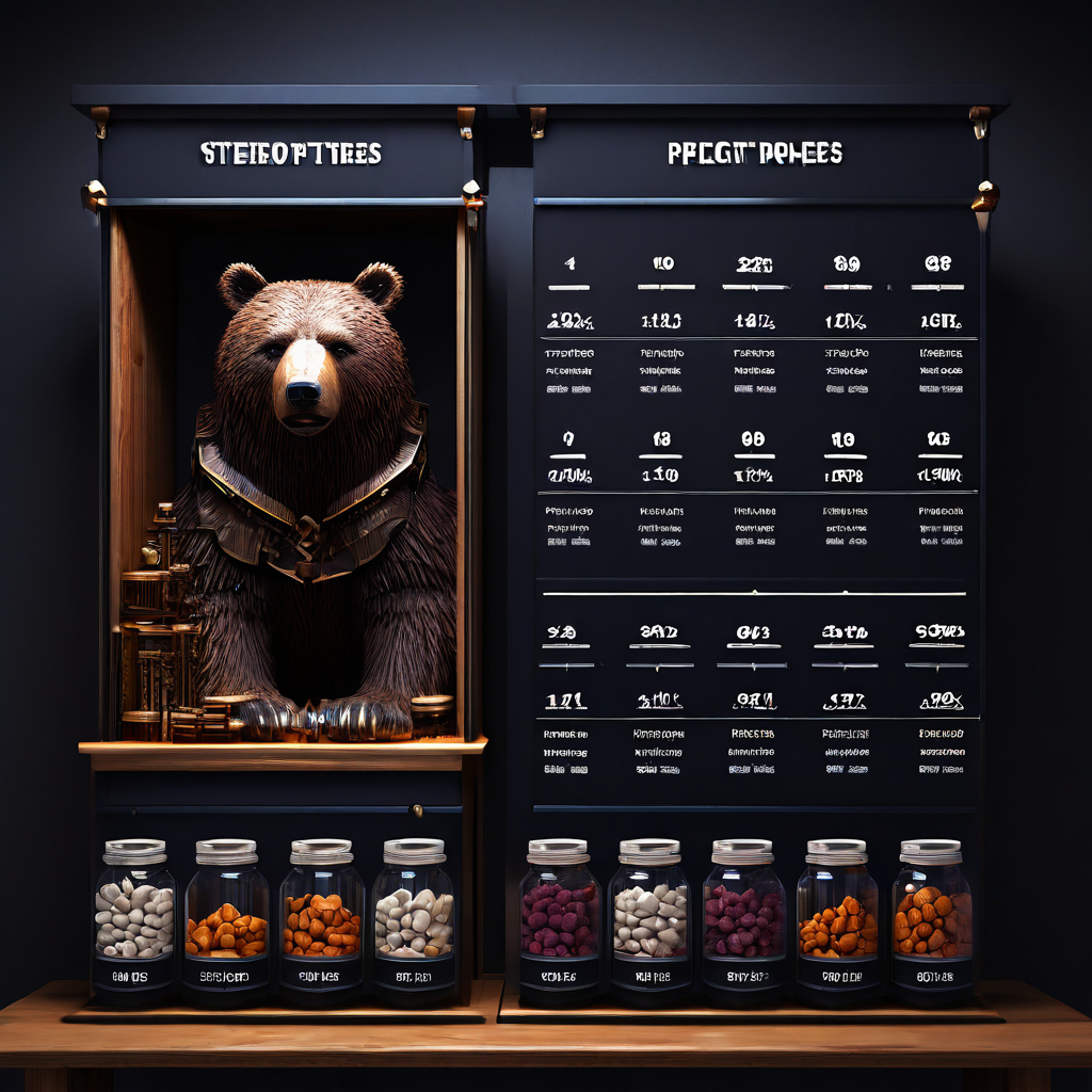 단계별 요금제 기둥 아래에 날카로운 곰 덫이 놓여 있어 비용 구조의 숨겨진 함정을 표현한 이미지