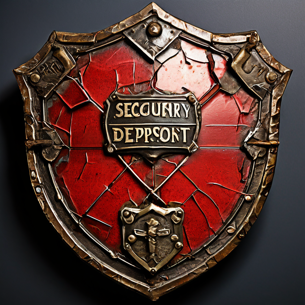 위험'이라는 화살이 '보증금'이라고 적힌 금이 간 방패를 꿰뚫으며, 보증금 제도가 100% 안전한 보호 장치가 아니라는 취약성을 상징적으로 보여주는 이미지.