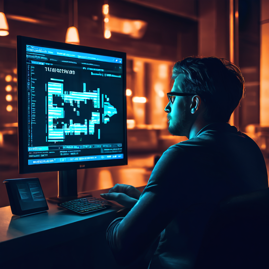 환전 화면의 로딩 오류와 경고 표시를 보며 초조하게 기다리는 사용자를 보여주는 이미지.