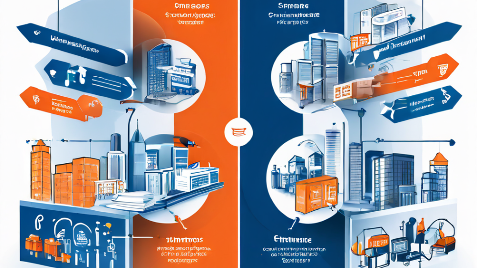 본사가 모든 매장을 직접 통제하는 직영점 모델과, 독립적인 가맹 파트너와 운영 권한을 공유하는 프랜차이즈 모델의 구조적 차이점을 비교 설명하는 다이어그램 이미지.