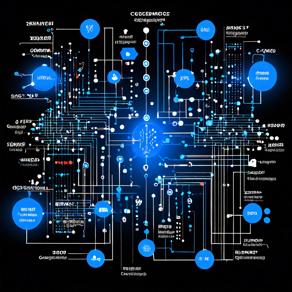 패턴 인식 알고리즘이 복잡하게 섞인 데이터를 분석하여 체계적으로 분류하고, 명확한 카테고리로 정리하는 과정을 보여주는 개념 도식.