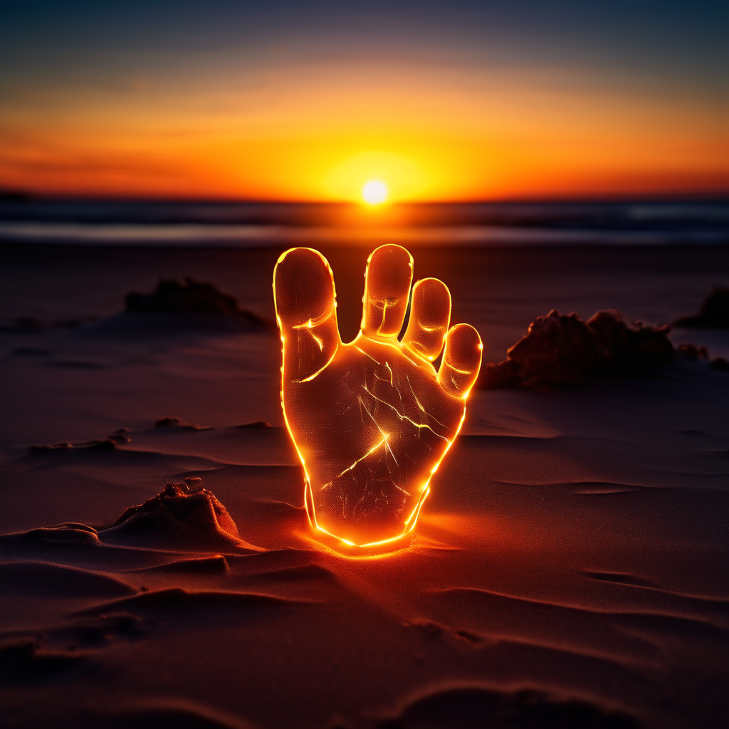 고객의 사진이 담긴 진솔한 온라인 리뷰 하나가 다른 소비자의 구매 결정에 신뢰의 첫걸음이 됨을 빛나는 발자국으로 상징하는 이미지.