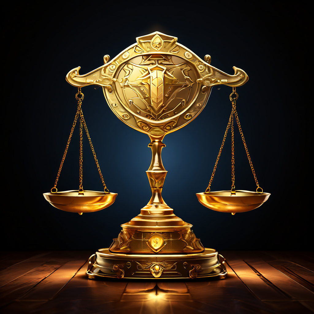 속도를 상징하는 번개보다 신뢰를 상징하는 방패 쪽으로 기울어진 황금 저울을 통해 금융의 안정성과 신뢰성의 중요성을 강조하는 이미지.