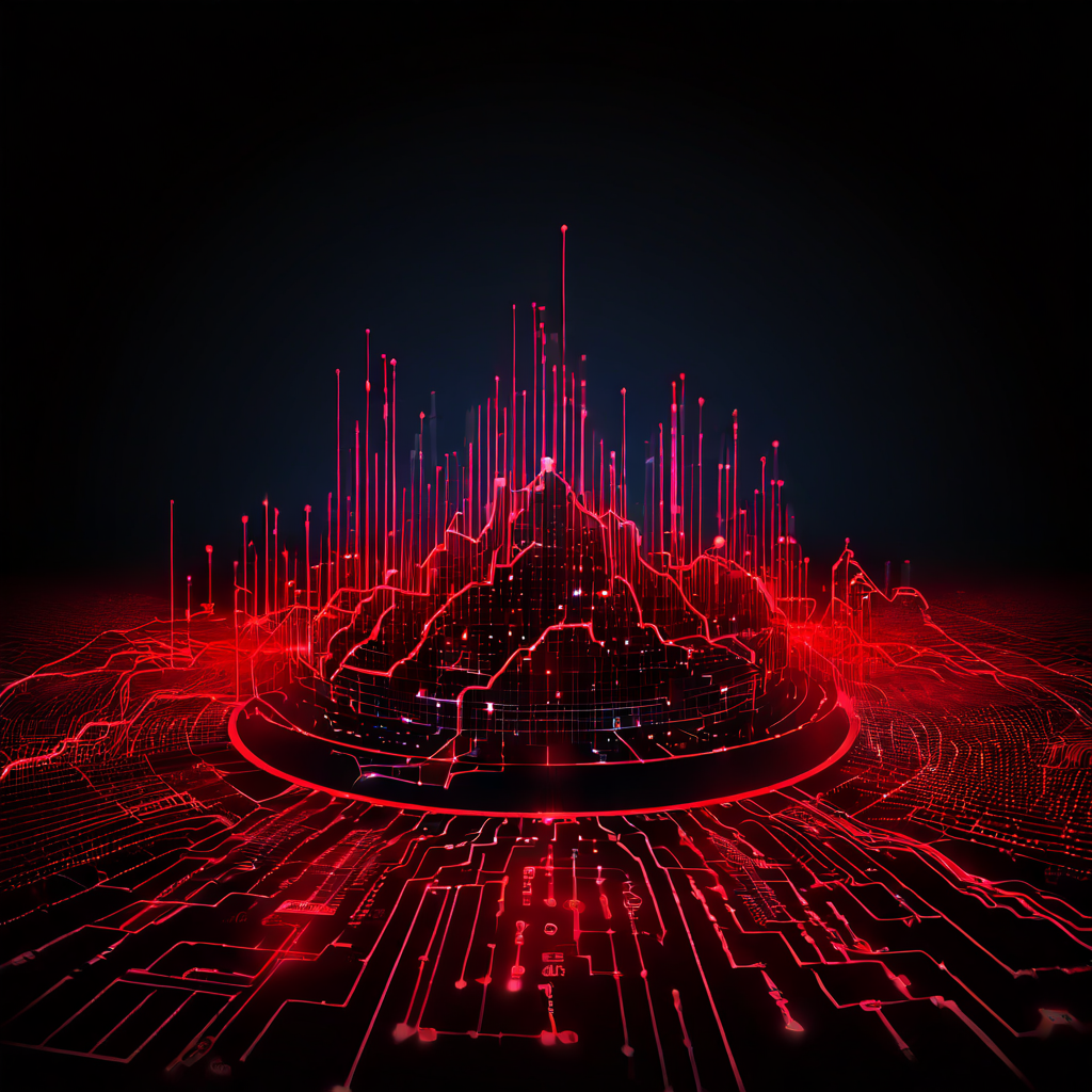 사이버 보안 시스템이 외부에서 유입되는 인바운드 트래픽을 분석하고, 네트워크를 향한 위협 벡터의 경로를 시각적으로 추적하여 탐지하는 과정을 보여주는 이미지.