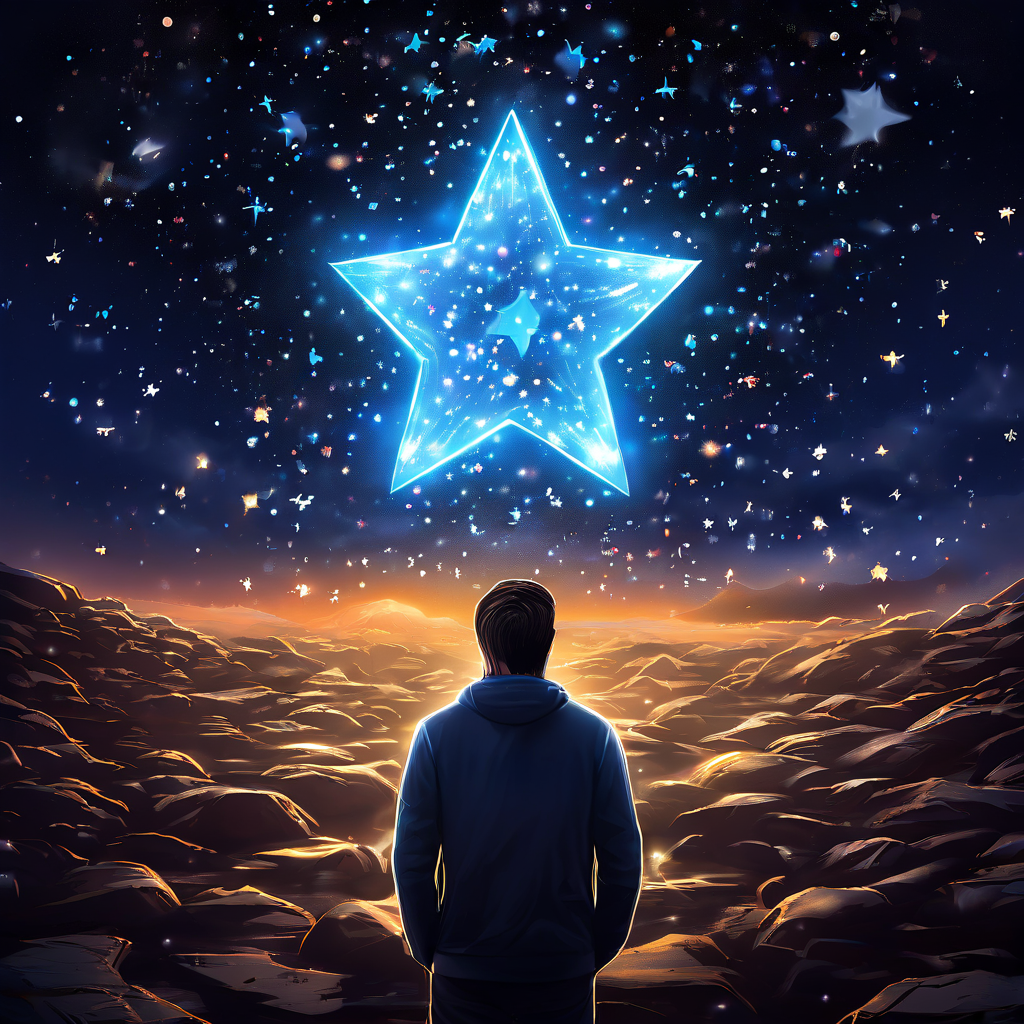 수많은 온라인 리뷰 정보의 홍수 속에서 혼란을 느끼는 사용자가 신뢰할 수 있는 단 하나의 진솔한 후기를 필사적으로 찾고 있는 모습을 보여주는 이미지.