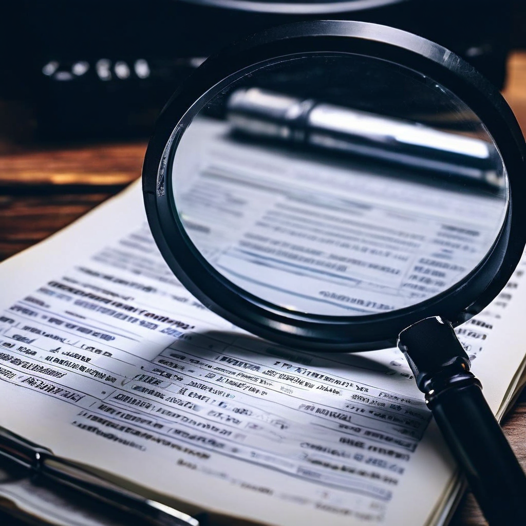 디지털 베팅 로그 위에 놓인 돋보기가 날짜, 금액, 거래 ID 같은 핵심 항목을 강조하며 옆에는 검증 체크리스트가 함께 배치된 이미지입니다.