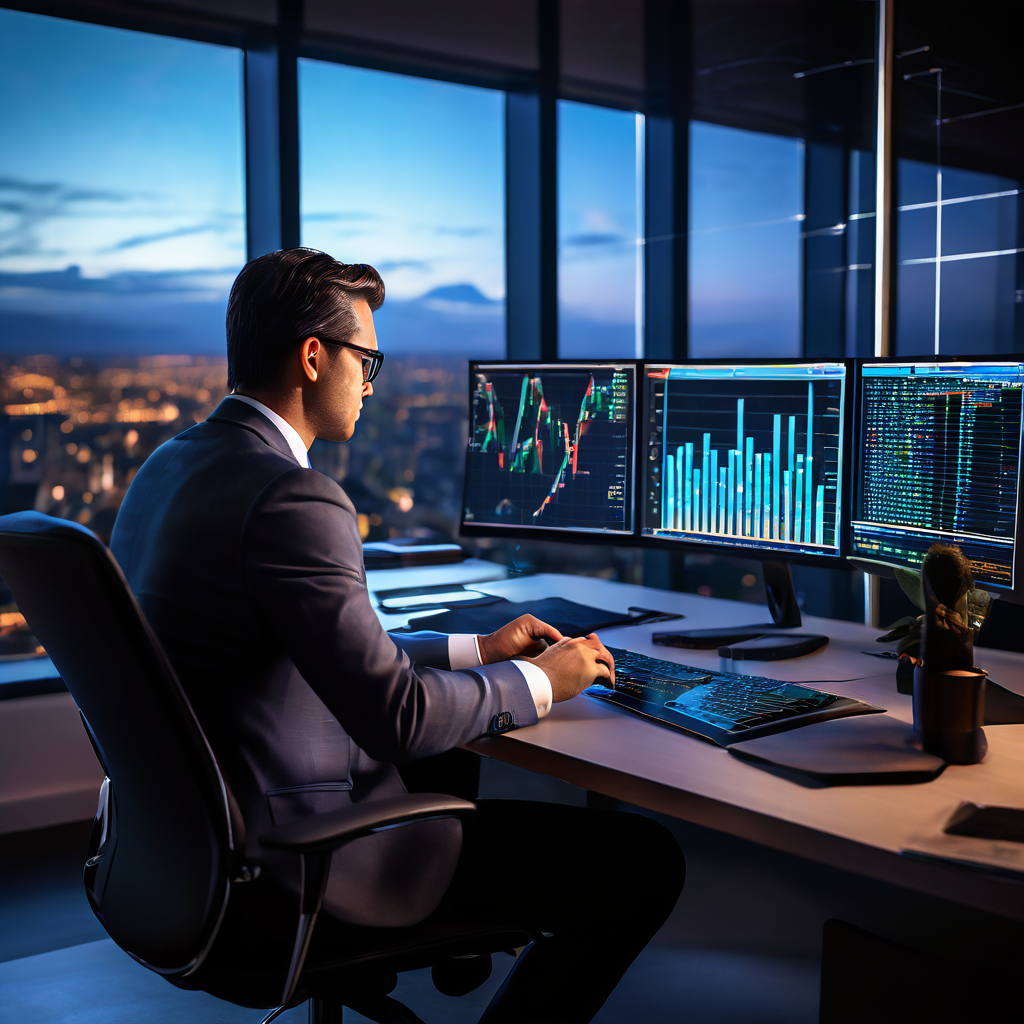 전문 애널리스트가 현대적인 사무실에서 안구 운동 빈도 데이터 그래프를 분석하며 전략적 대응 방안을 모색하고 있는 모습을 담은 이미지입니다.