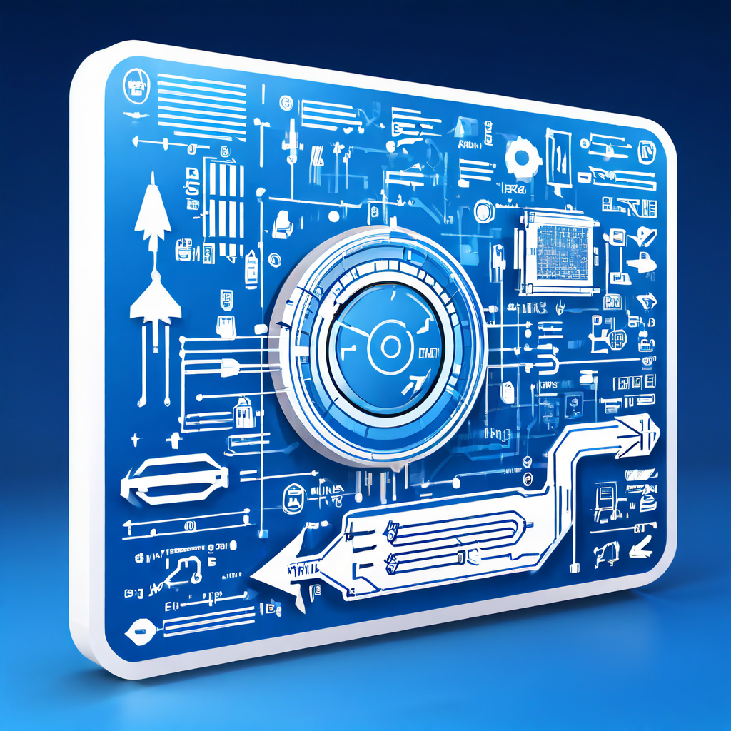 접착제 층과 기능을 화살표와 도해로 상세히 설명하는 스티커의 기술적 설계도가 깔끔한 미래지향적 배경에 배치된 개념 이미지입니다.