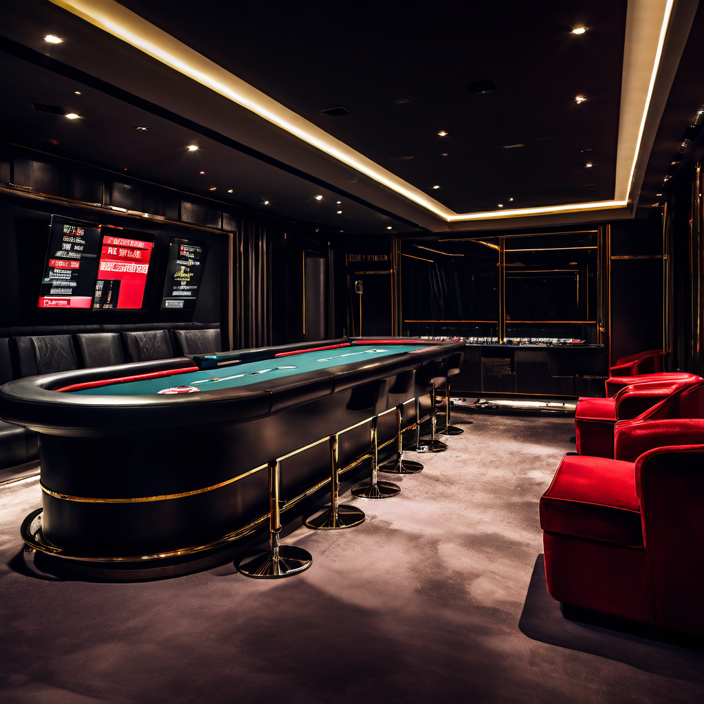 화려한 VIP 베팅 라운지와 낡은 베팅 슬립이 있는 빈 방의 대비를 통해 도박의 두 얼굴과 위험성을 상징적으로 보여주는 이미지입니다.