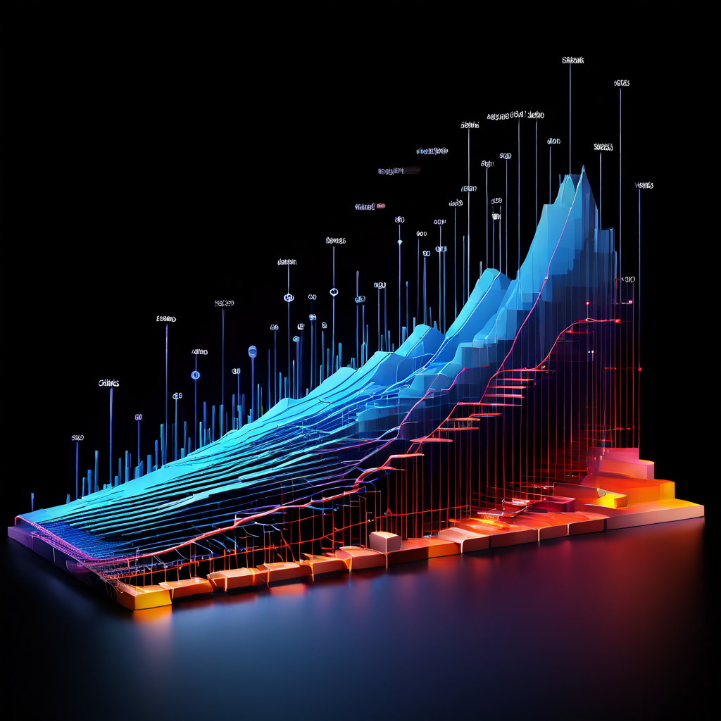 3번째 이미지는 콘텐츠 및 접근 로그의 시간적 분석을 나타내며, 데이터 흐름의 증가와 감소를 피크와 밸리로 표현한 3D 타임라인 그래프에 시계 모양이 배치되어 있습니다.