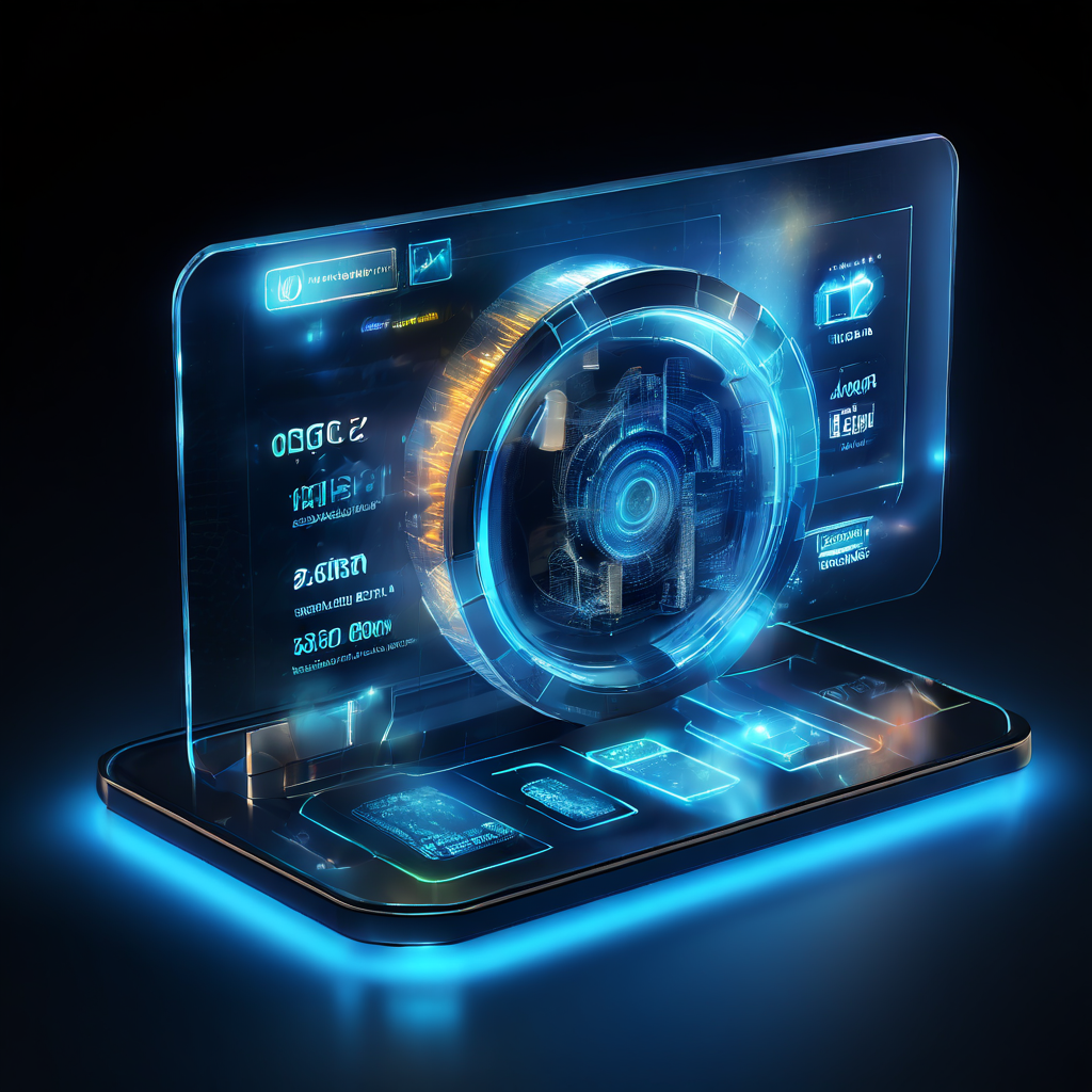 Digital interface displaying layered security verification flow with glowing data paths and transparent shield icon over a clean...