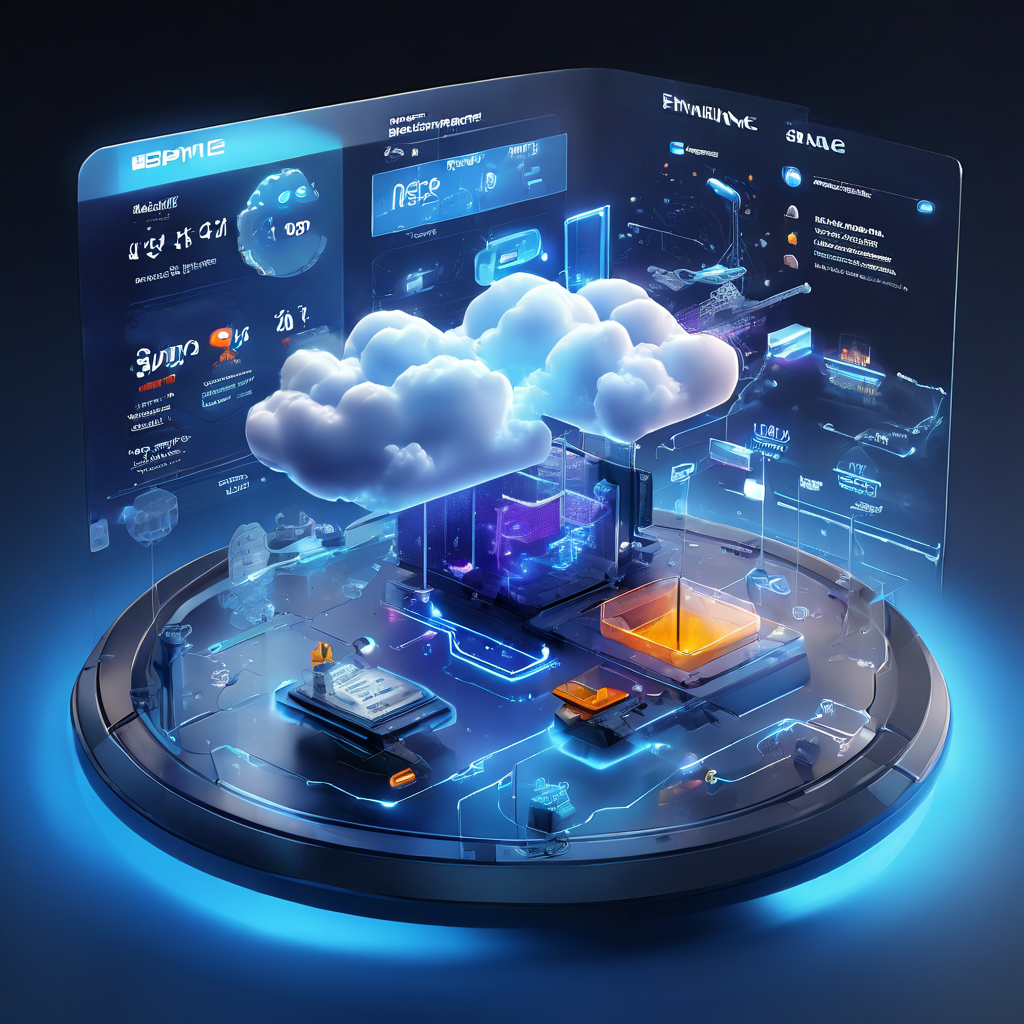 Premium platform interface showing sync interval controls and user balance data flowing between cloud layers in a secure fintech...